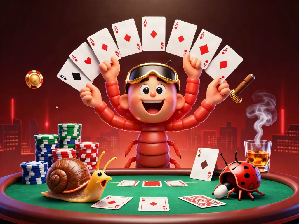 Join the excitement at Rikvip with a vibrant 3D casino scene featuring a millipede dealer and high-roller characters.