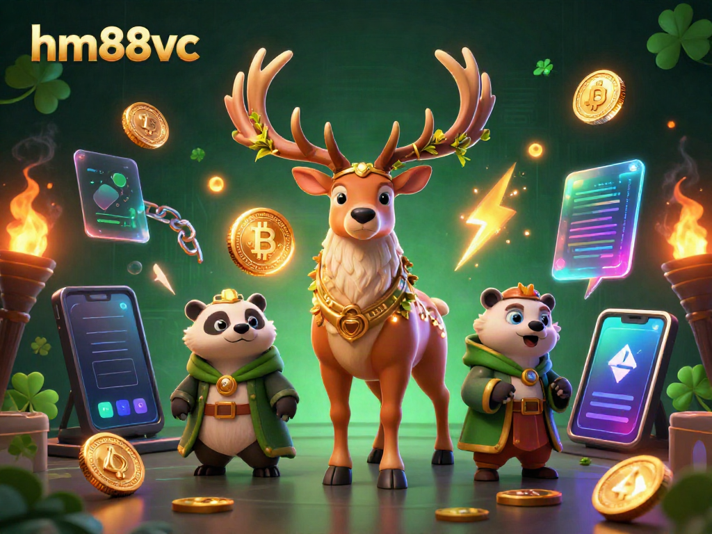 Engage with hm88vc's cinematic casino action and magical elements in a 3D illustration.
