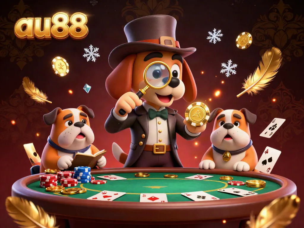 Engage with the thrilling atmosphere of au88 through a 3D cartoon detective uncovering poker clues amidst exciting game elements.