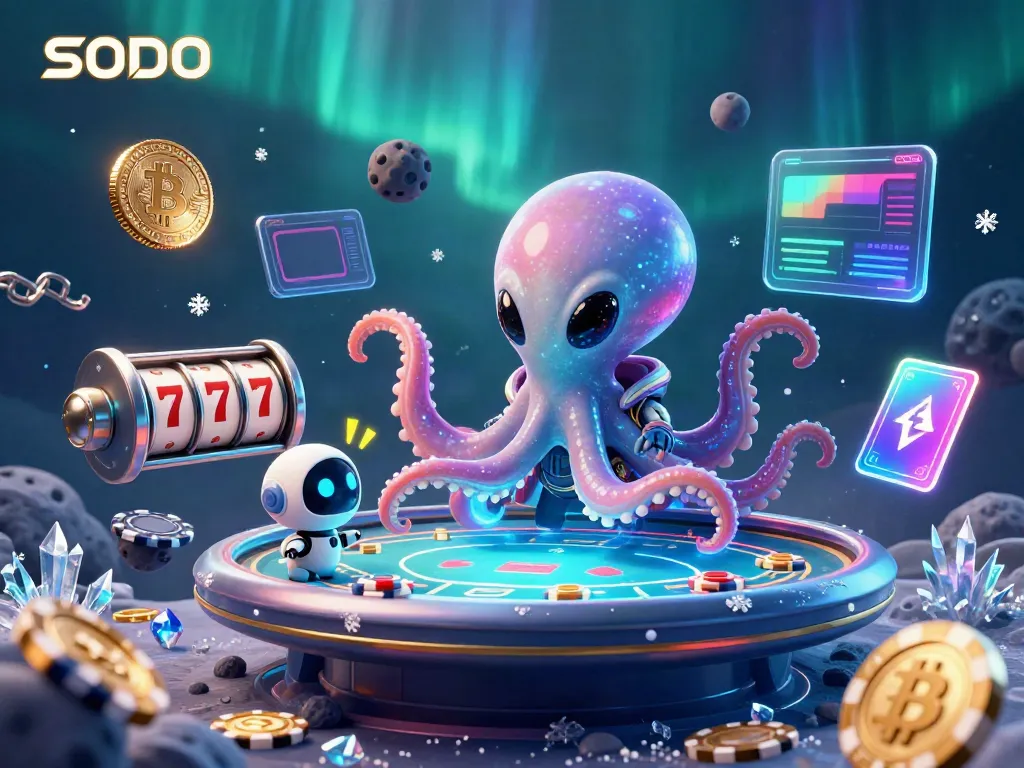 Engage in exciting slot games with SODO, featuring a vibrant alien scene and dynamic visuals.