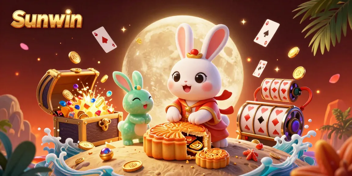 Experience thrilling gameplay with Sunwin as a moon rabbit reveals poker chips inside mooncakes.