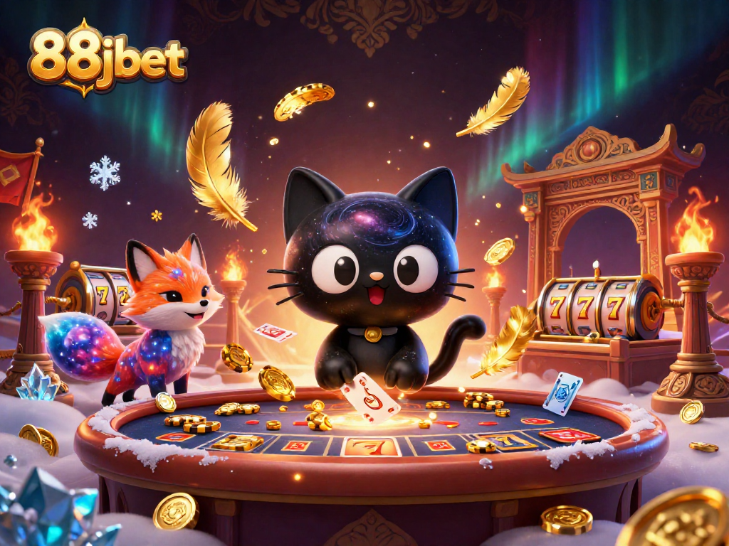 Experience the thrill of winning at 88jbet's cosmic casino with our playful characters in action.