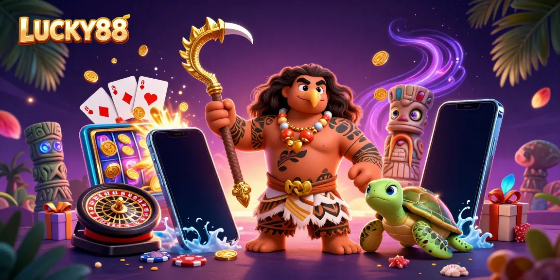 Experience the vibrant world of LUCKY88 through this enchanting casino-themed 3D illustration.
