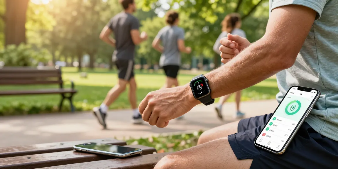 Active individual wearing a smart ring while jogging, showcasing fitness tracking technology and a healthy lifestyle.