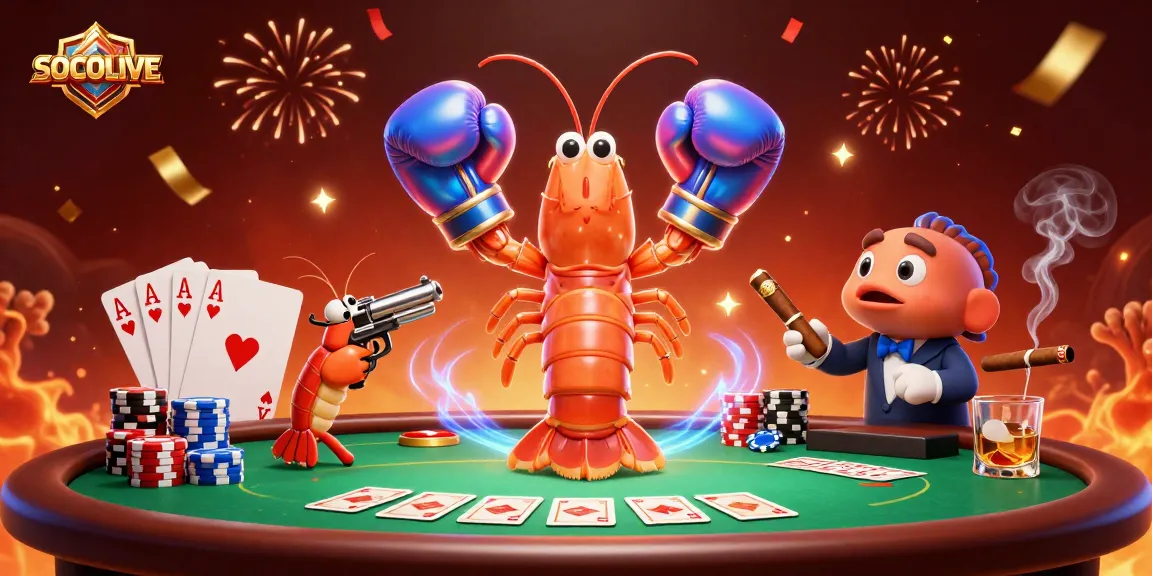 SOCOLIVE scene featuring dynamic poker action with colorful chips and lively characters