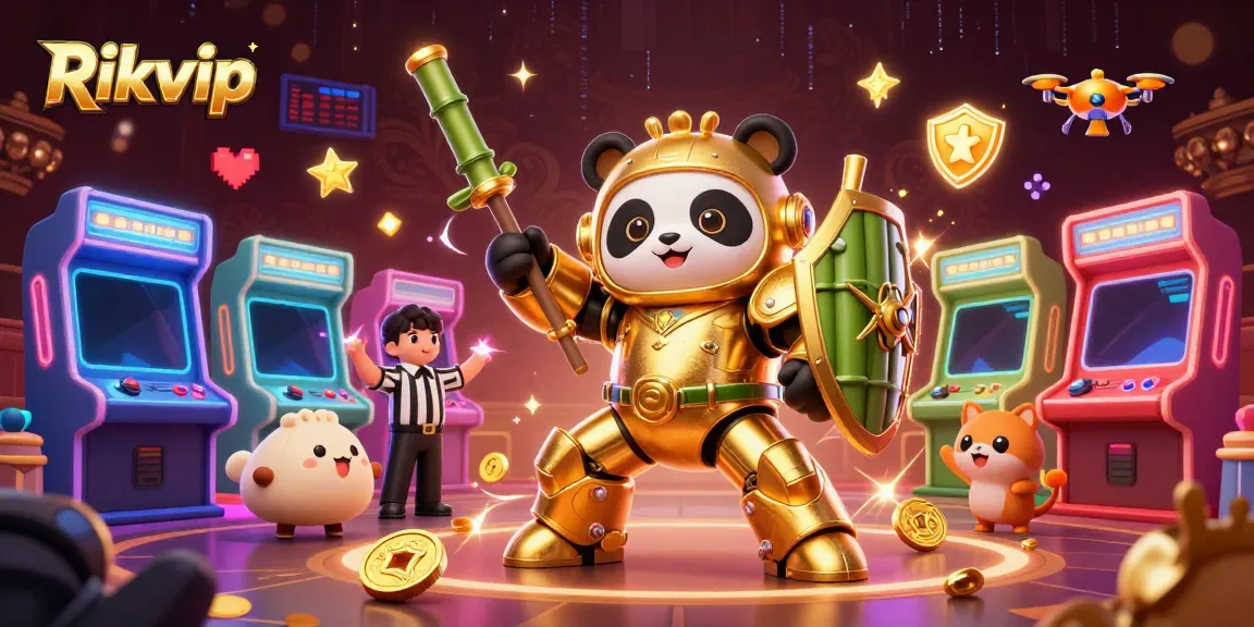 Experience thrilling gameplay with Rikvip in a dynamic casino arena featuring colorful arcade elements.