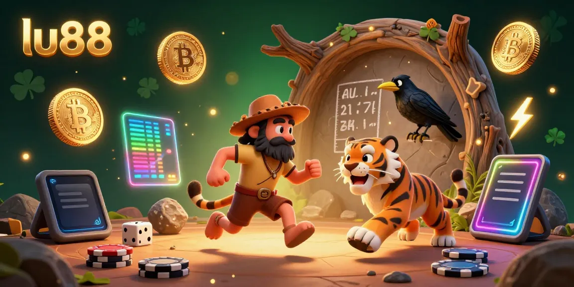 Experience exciting gameplay at lu88 with 3D cartoon characters in a prehistoric casino filled with vibrant game elements.