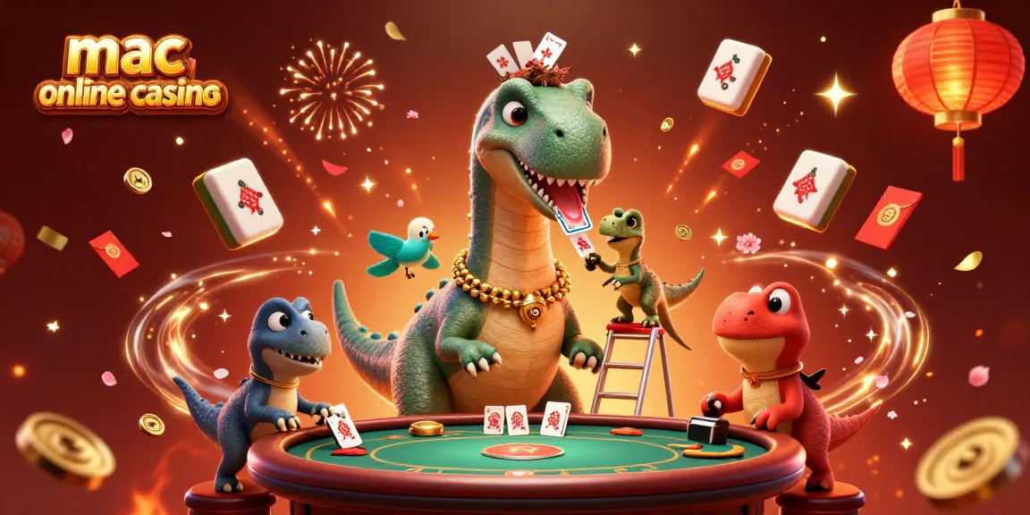 Experience the thrill of mac online casinos with our lively 3D casino scene, featuring unique characters and festive elements.
