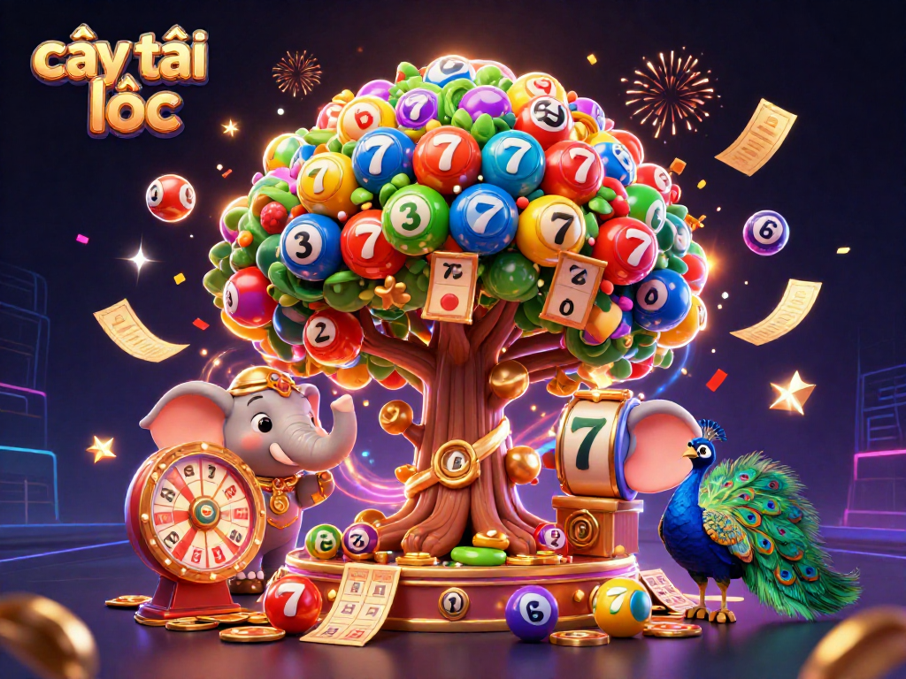 Spin the lucky wheel with cây tài lộc, where vibrant colors symbolize luck and jackpot opportunities.