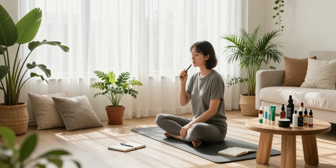 How To Vape with premium CBD oil in a natural wellness setting promoting relaxation