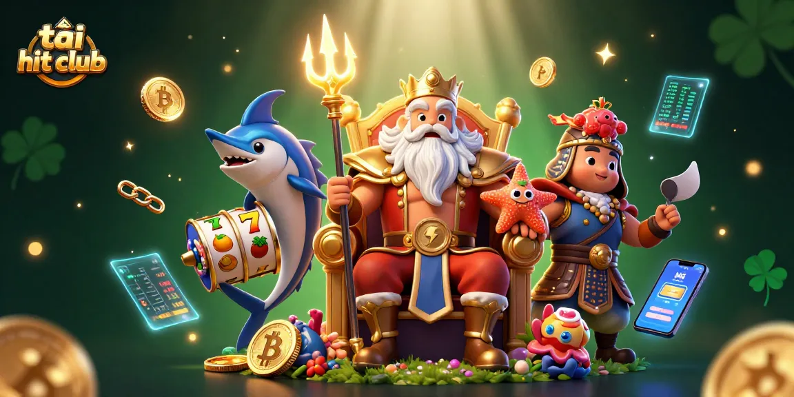 Engage with tải hit club's dynamic slots and gambling experience highlighted in an enchanting underwater scene.