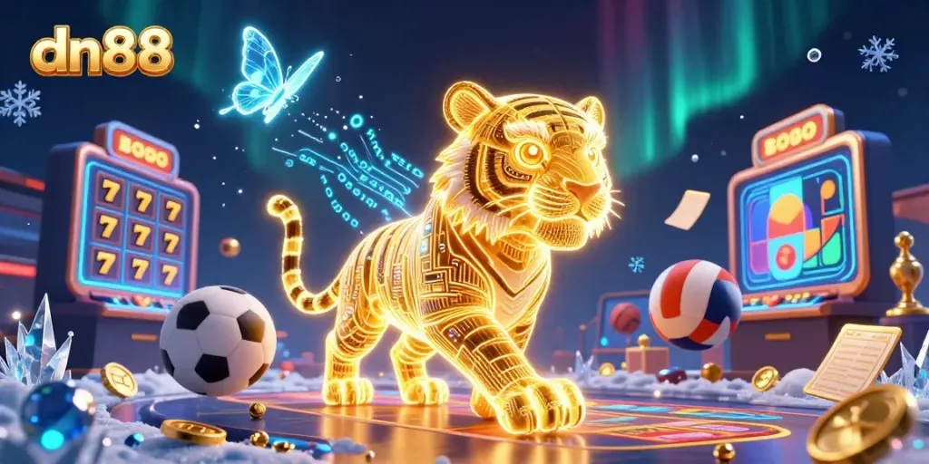 Experience thrilling gameplay at dn88 with a vibrant 3D casino scene filled with dynamic characters and elements.