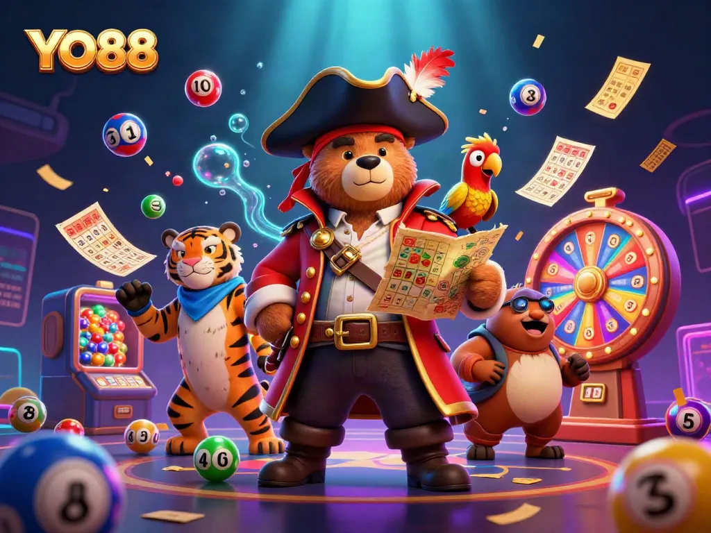 Experience thrilling moments with YO88 as a bear captain, tiger first mate, and vivid gaming elements.
