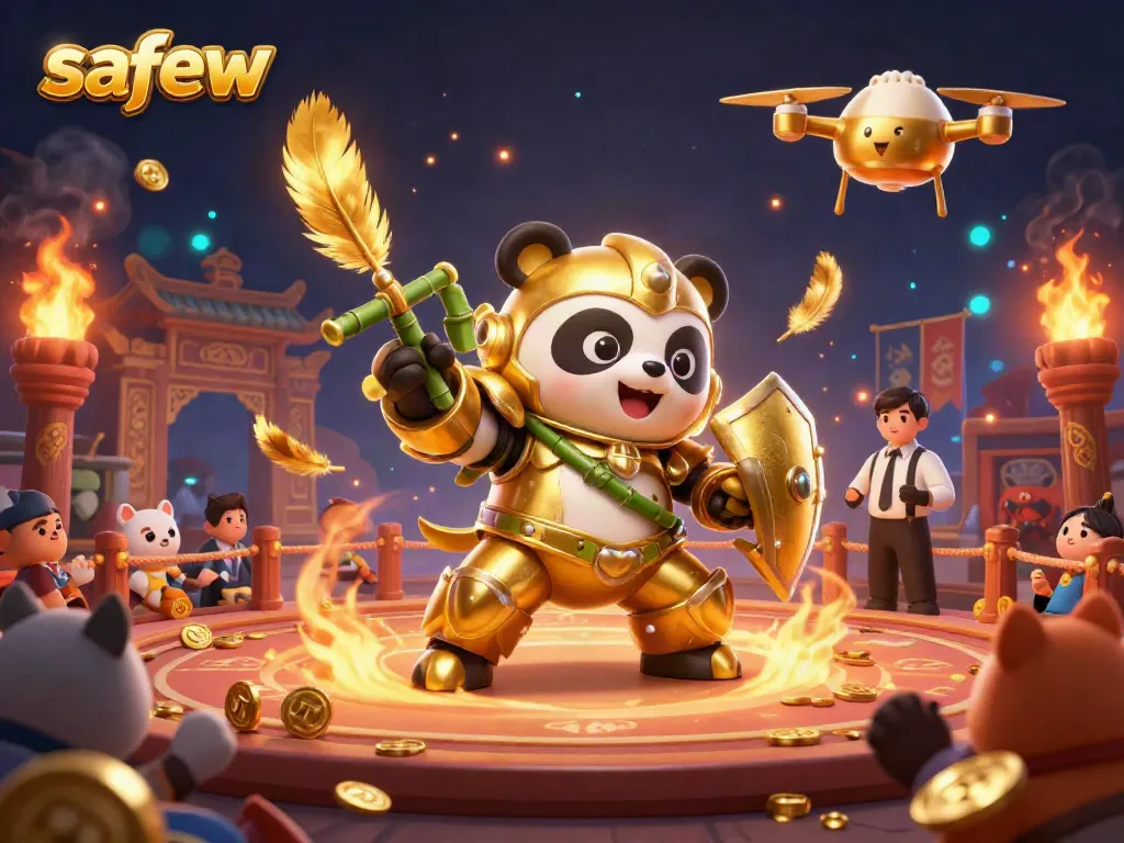 Experience safew through thrilling animated battles in a vibrant casino arena.