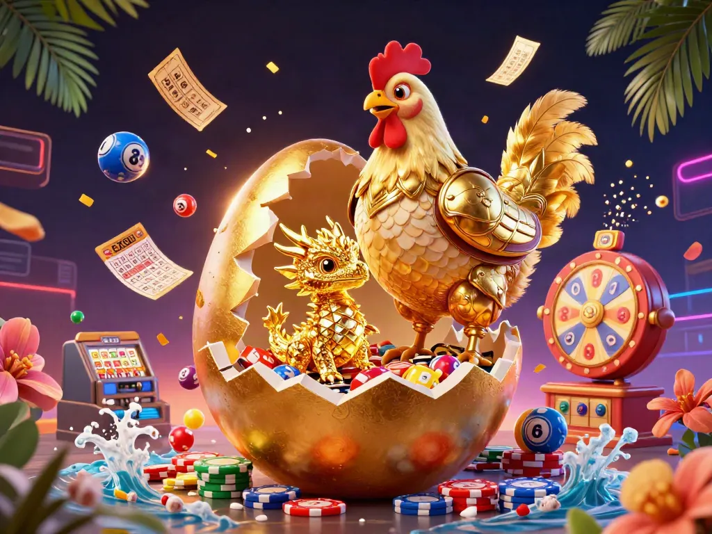Join the excitement of EX88 as a golden dragon rises amidst a flurry of vibrant casino elements and joyful winnings.