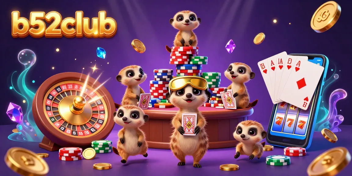 Engage with the exciting b52club gaming scene featuring meerkats in a vibrant casino atmosphere.