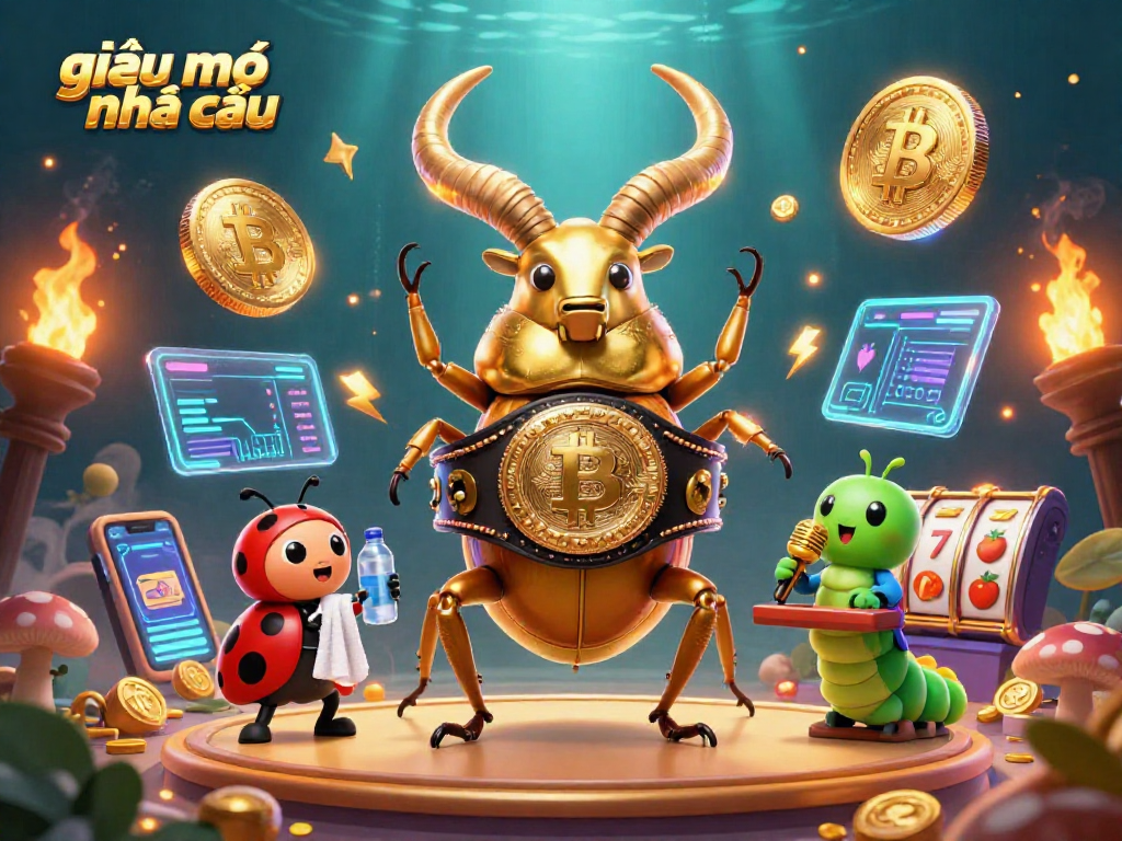 Engage with giải mã nhà cái through a vibrant 3D casino scene featuring crypto elements and dynamic characters.