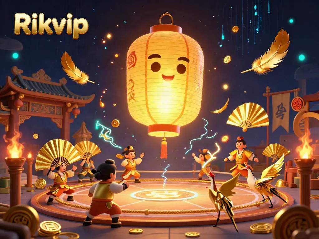 Engage in thrilling gameplay at Rikvip with a vibrant, dynamic night market casino scene.