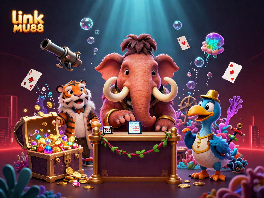 Experience the excitement of winning at link MU88 with lively 3D characters and casino games.