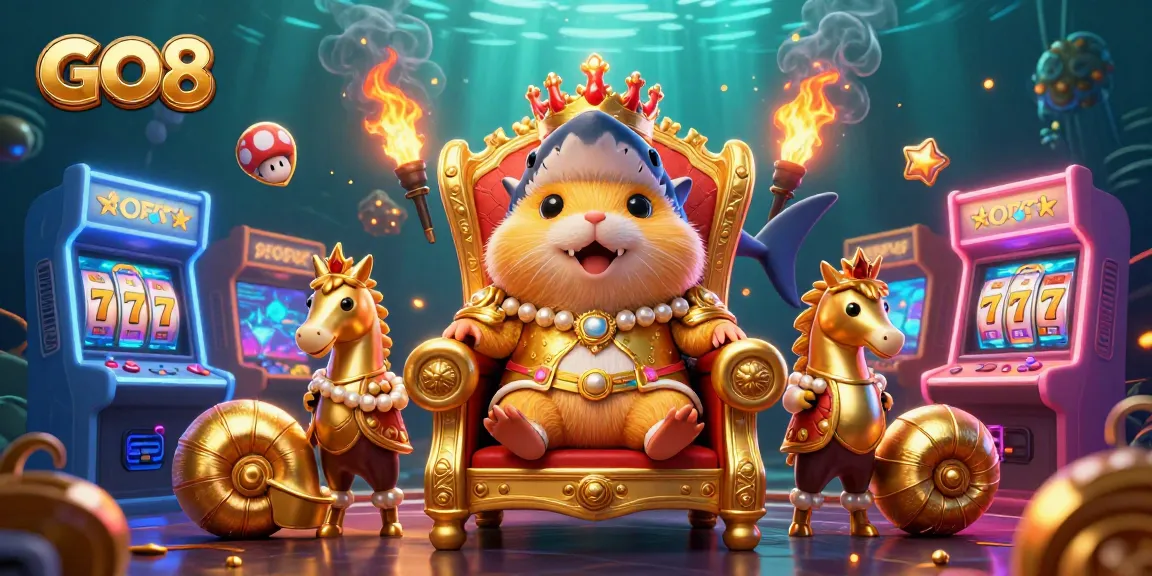 Experience the vibrant world of GO8 with thrilling casino adventures showcased in a unique underwater scene.
