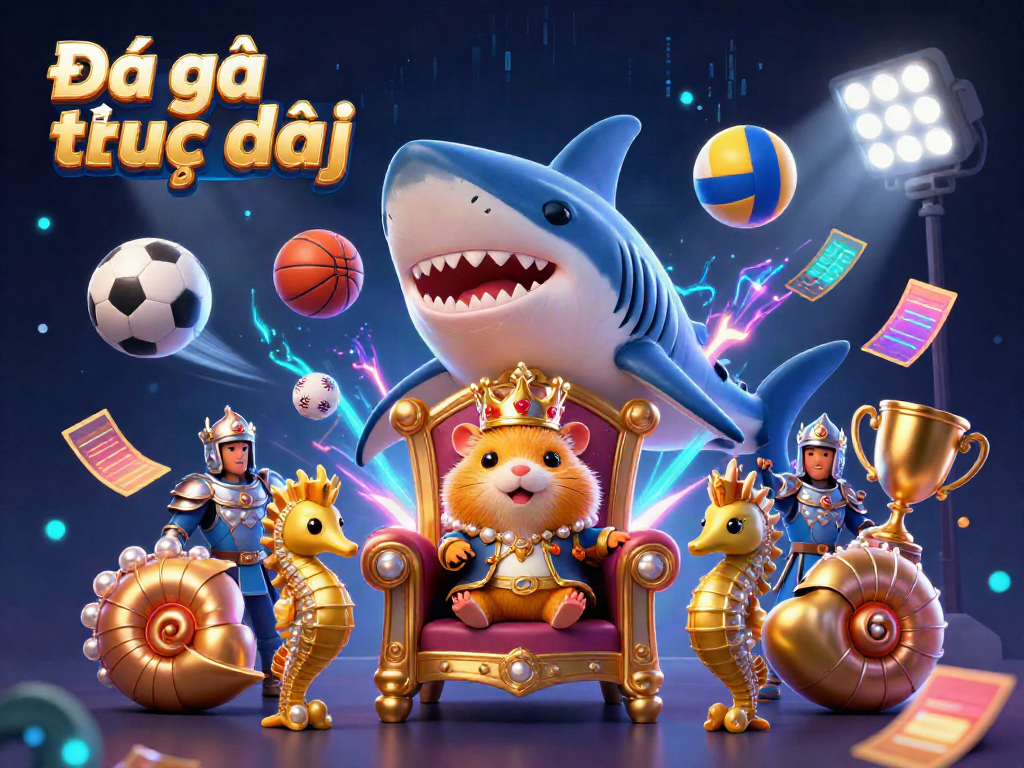 Experience thrilling Đá gà trực tiếp action with the fierce golden hamster king and dynamic elements.