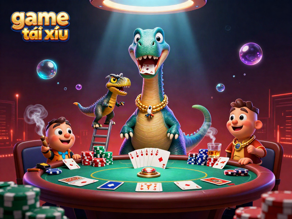 Experience the excitement of game tài xỉu amidst a vibrant casino scene.