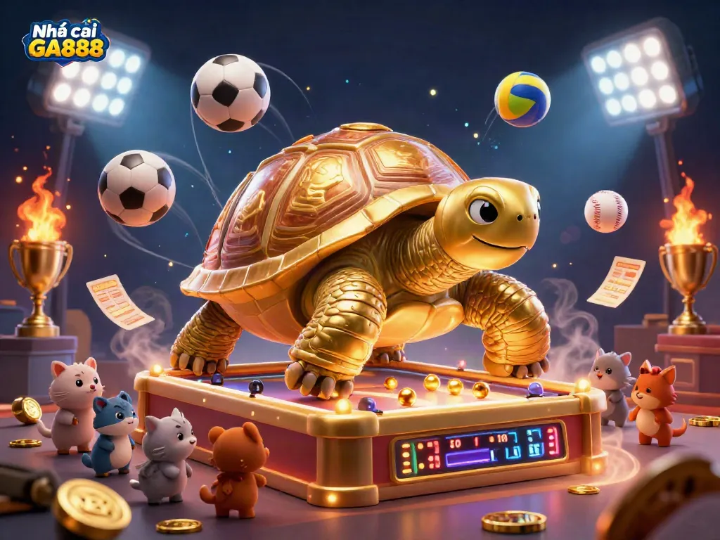 Engage with Nhà cái GA888 in an exciting online betting experience with vibrant casino illustrations.