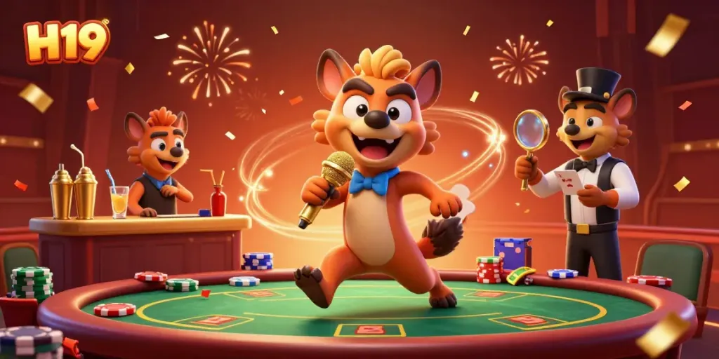 Hyenas entertain at H19 casino with vibrant games and lively atmosphere, showcasing comedy, drinks, and ID checks.