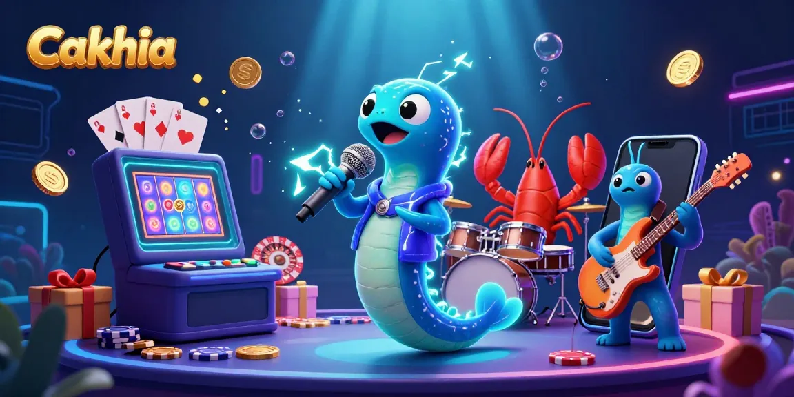 Cakhia elevates online gameplay with an electric eel DJ performing in a vibrant underwater casino scene.