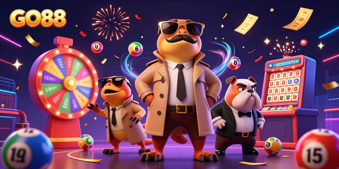 Experience excitement with GO88 as raptors in a trench coat attempt entry into a VIP casino.