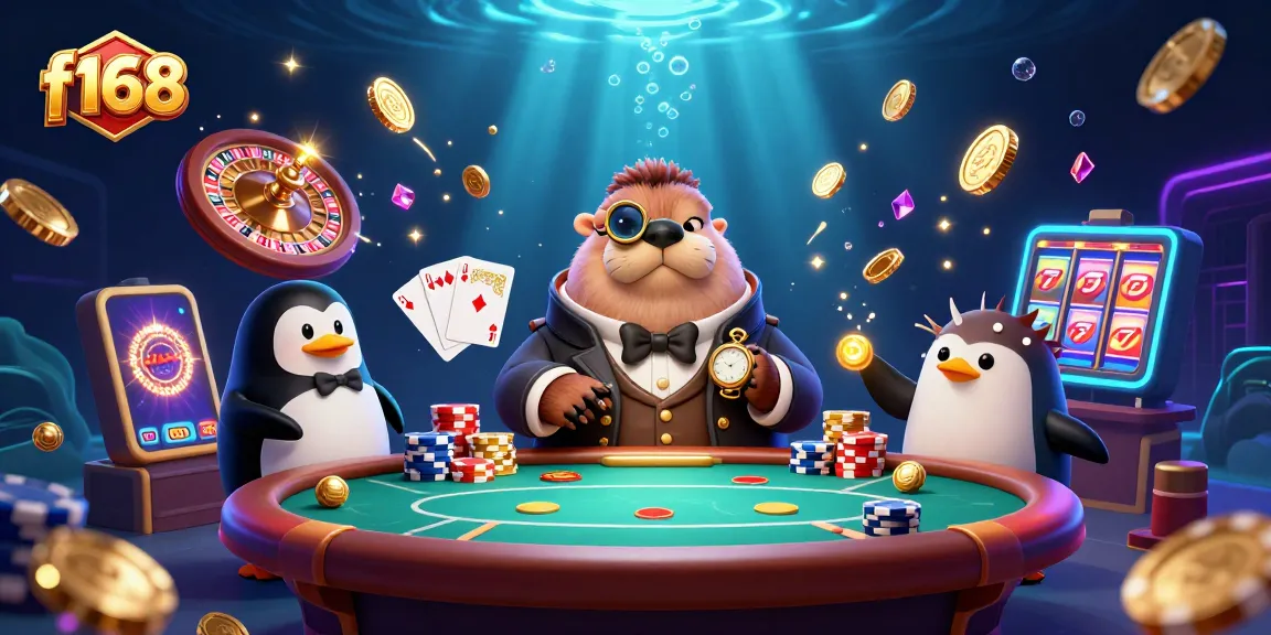 Engage in thrilling gaming experiences at f168 with a charming walrus and ideal underwater casino setting.