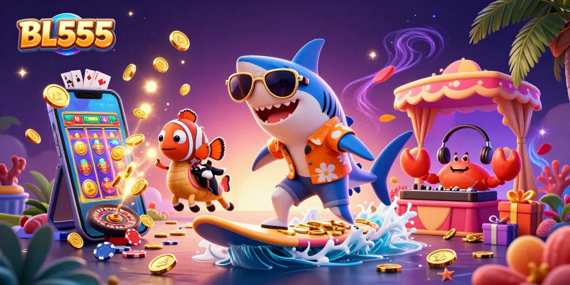 Engage with BL555's exciting gameplay featuring vibrant casino elements in a dynamic oceanic adventure.