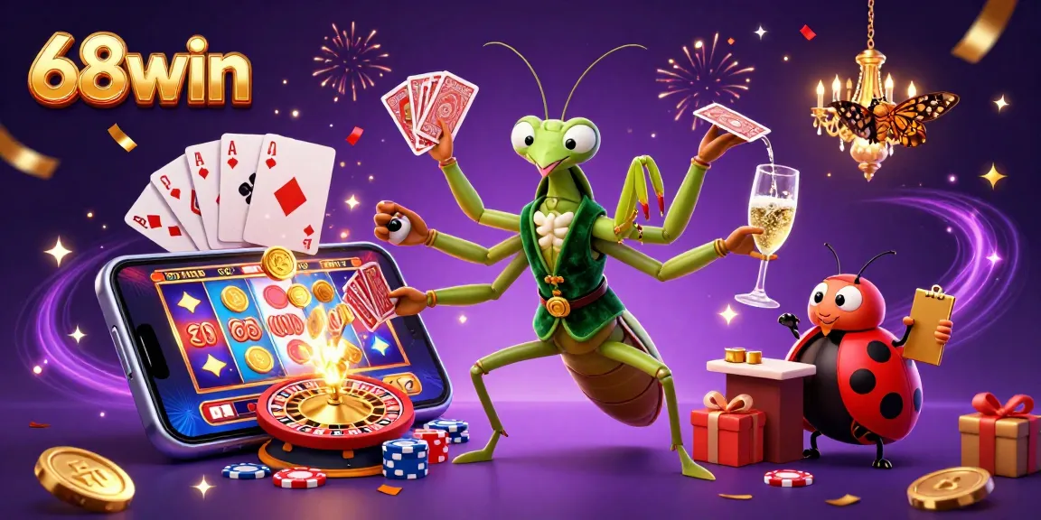 Experience the excitement of 68win's vibrant gaming world with dynamic casino elements.