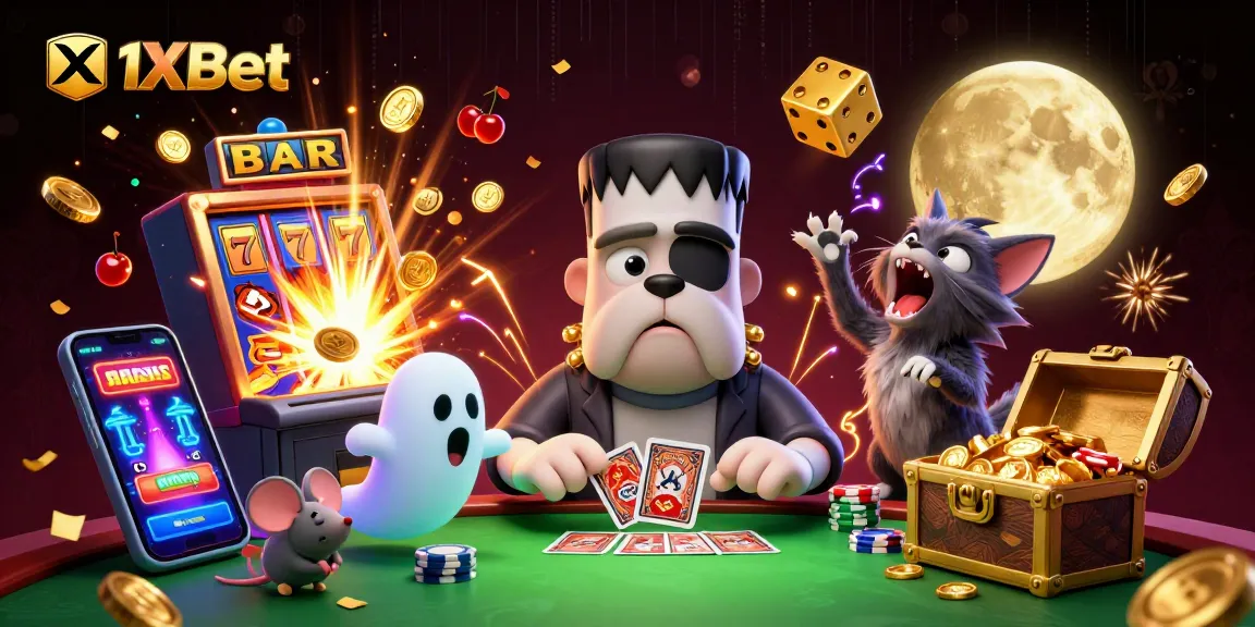 1xbet ile kazanç elde etmenizi sağlayacak, heyecan dolu casinolar sunan bir görsel.
