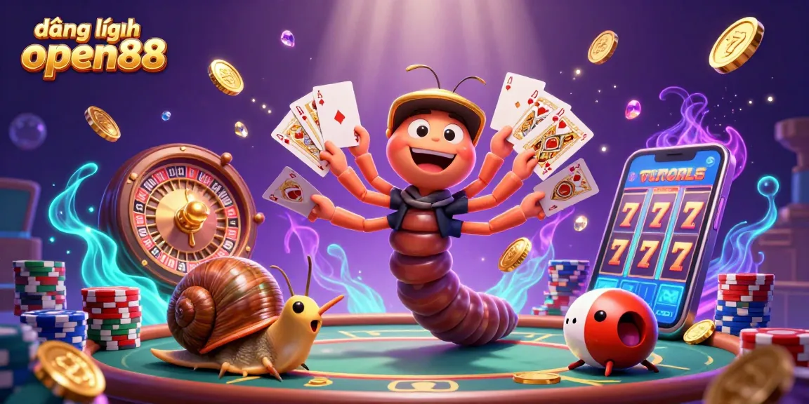Engage with the action at đăng nhập open88 featuring a lively 3D casino scene with unique character elements.