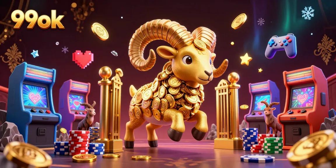 Experience thrilling moments with the dynamic 99ok casino game scene featuring a golden ram charging through a vivid landscape.