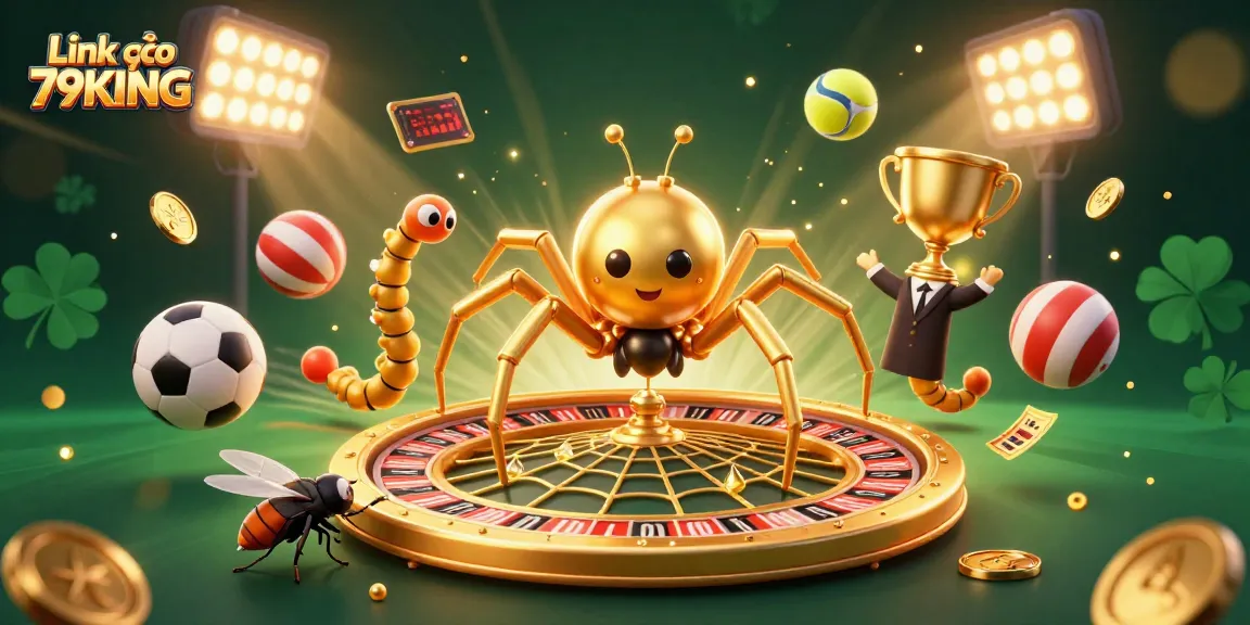 Engage with Link vào 79KING by betting on vibrant sports-themed 3D casino illustration.