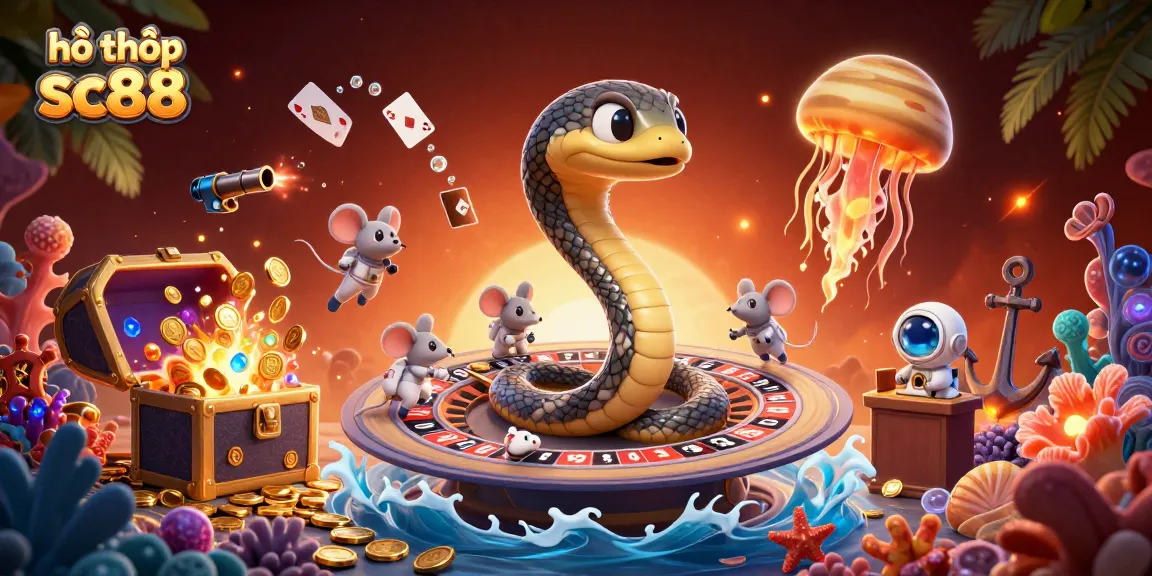 Experience exciting gaming adventures with hỗ trợ sc88 in this vibrant 3D casino illustration.