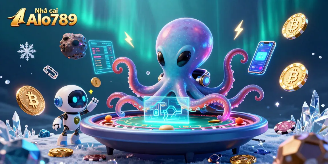 Win exciting games at Nhà cái Alo789 with adrenaline-filled poker adventures featuring a dynamic alien octopus!