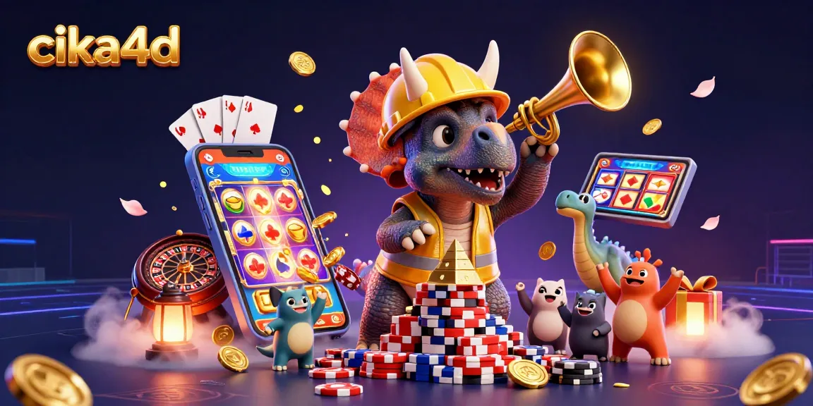 Experience the thrill of cika4d with a lively casino scene featuring fun characters and dynamic game elements.