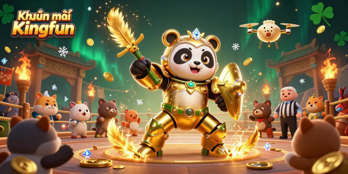 Win with Khuyến mãi Kingfun: Exciting panda mech battles in a dynamic casino scene.