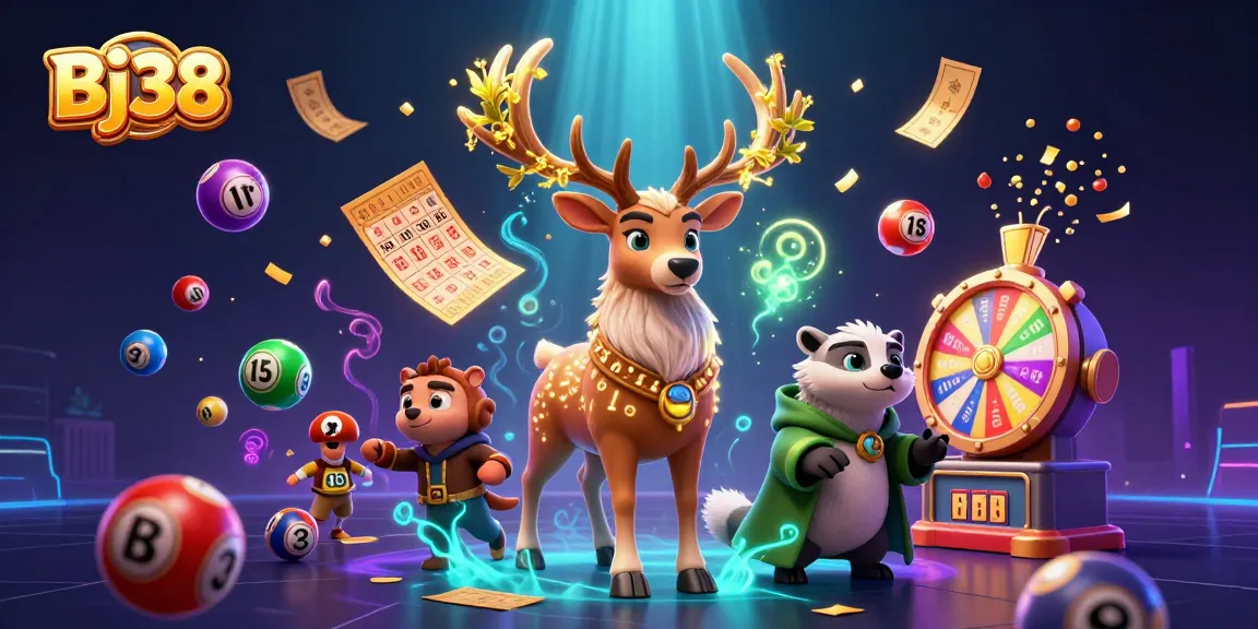 Bj38 attracts players with an exciting 3D casino scene filled with lottery elements and mystical characters.