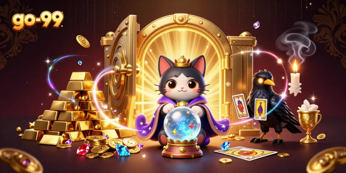 Engage with the go-99 casino experience featuring vibrant characters and treasures in a dynamic 3D scene.