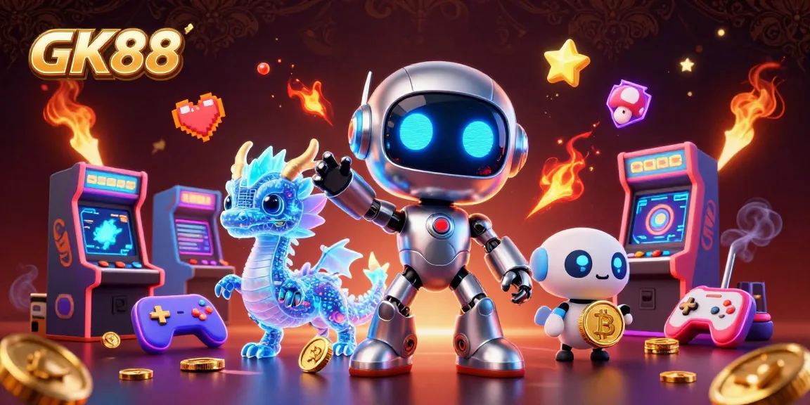 Experience GK88's thrilling gaming with our vibrant 3D casino illustration showcasing action and excitement.