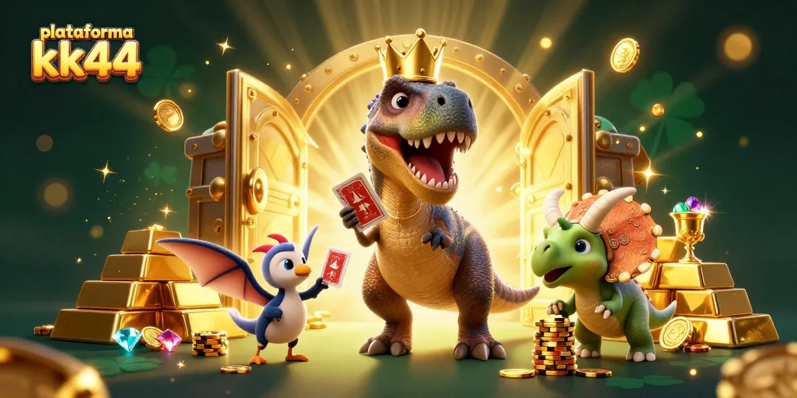 Empilhe fichas de ouro e jogue cartas na plataforma kk44 com uma divertida cena de cassino.