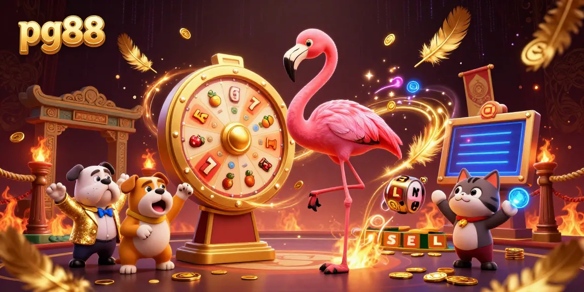 Spin the pg88 prize wheel for chances to win big in this immersive casino scene.