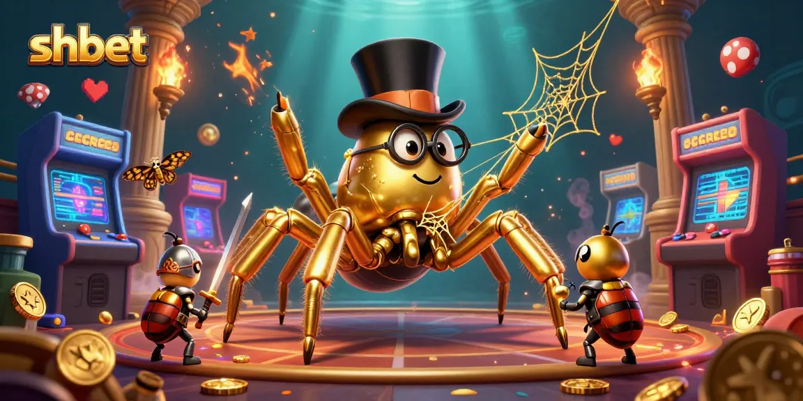 Bet on shbet's animated casino adventure with golden characters and vibrant game elements.
