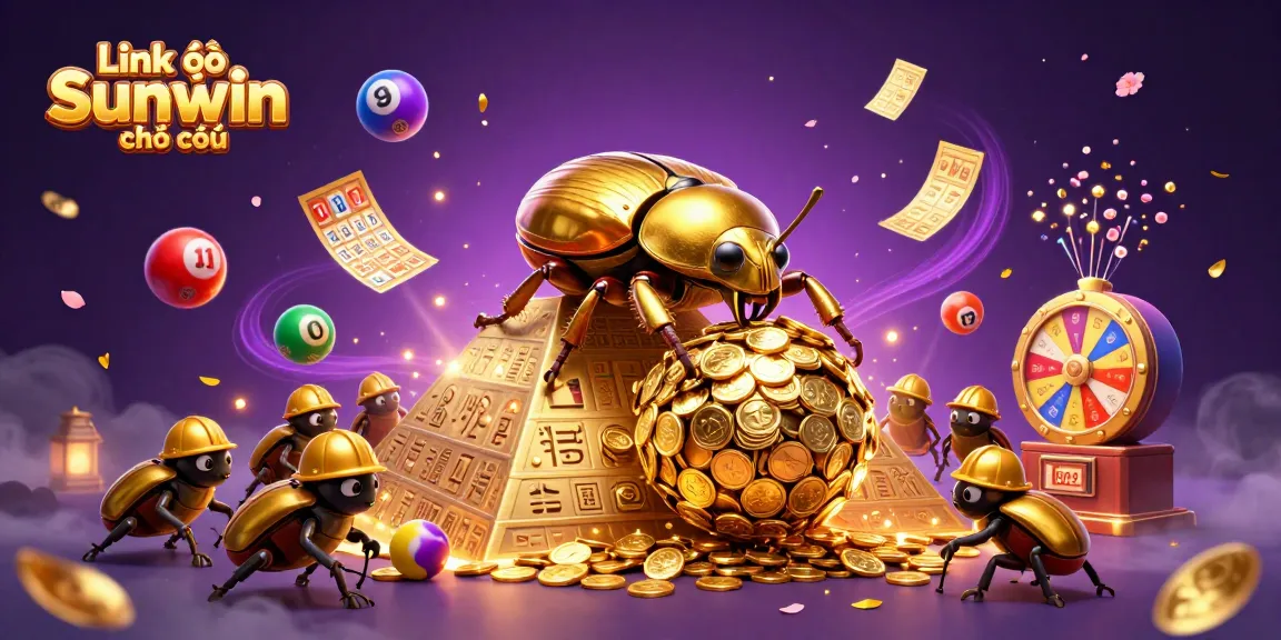 Experience excitement at Link vào Sunwin chính thức with colorful lottery balls and casino elements.