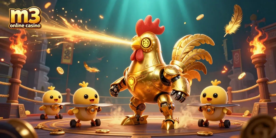 Engage with the m3 online casino experience through a dynamic, colorful 3D scene full of excitement.