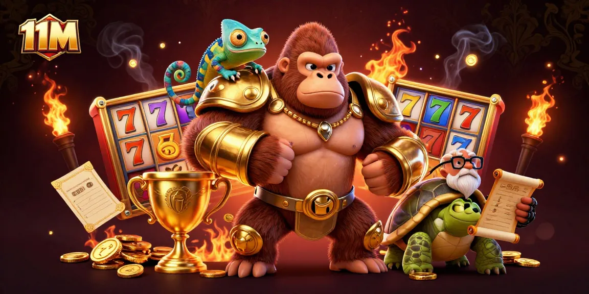 Engage with the thrilling 11M casino experience featuring a powerful gorilla and winning elements.